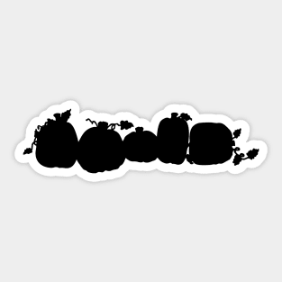 Row of Pumpkins Black Silhouette | Cherie's Art(c)2021 Sticker